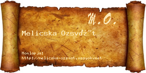 Melicska Ozsvát névjegykártya
